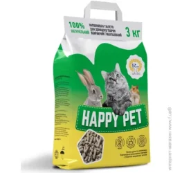 Наполнитель Happypets Наполнитель для кошачьего туалета растительный 3 кг