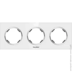 Hausmark Рамка тримісна Bela універсальна біле скло SNG-FRG.RD20G3-WH