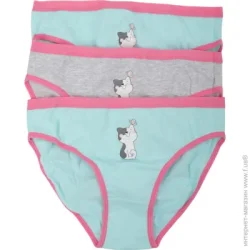 Трусы Hello World Набор трусов для девочек р.134-140 голубой/меланж A4-B4