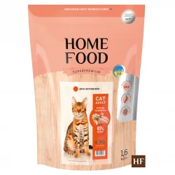 Сухий корм HOME FOOD для активних дорослих кішок "Курочка та креветка" 1.6 кг (3038016)