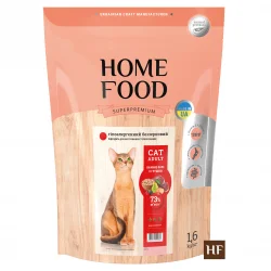 Гіпоалергенний сухий беззерновий корм HOME FOOD для стерилізованих кішок "Качине філе з грушею" 1.6 кг (3118016)