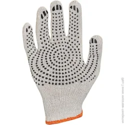 Перчатки белые с покрытием ПВХ точка XL (10) MB 101