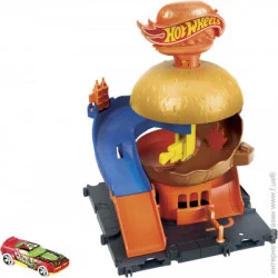 Трек Hot Wheels Игровой набор Бургерная в центре города HDR26