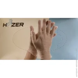 Hozer Рукавички медичні одноразові вінілові р.9(L) білі 100 шт/уп.