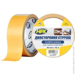 HPX Двостороння клейка стрічка для гладких поверхонь 38 мм x 10 м CE3810