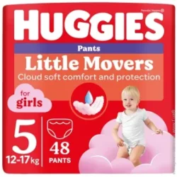 Подгузники-трусики Huggies Pants Mega Размер 5 для девочек, (12-17 кг), 48 шт (5029053547626)
