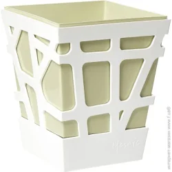 Горшок Idel Вазон пластиковый Quadro 17 см квадратный 4,3 л фисташковый (740040)