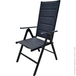 Садове крісло Indigo алюміній 102x55x69 см чорний