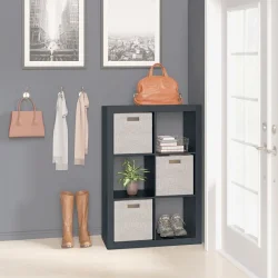 Inteo Стеллаж Стеллаж в гостинную Микс 2х3, Антрацит, серый 1146х792х290 мм 1146х792х290 мм антрацит