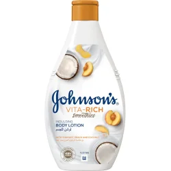 Johnson's Baby Лосьйон для тіла VITA-RICH Смузі Розслаблюючий з йогуртом, кокосом та екстрактом персика 400 мл