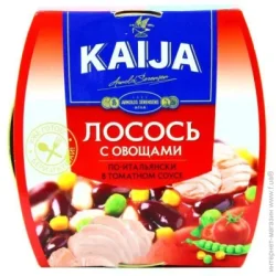 Рибна консерва Kaija Консерва Лосось з овочами по-італійськи в томатному соусі 220 г