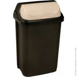 Ведро для мусора со съемной крышкой 50 л Keeper Бак для мусора с крышкой ROLLTOP 680х320х378 мм графит