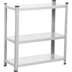 Kievmodern Стеллаж 800x750x300 мм Апполо серый металл полки 3 шт. крашенный