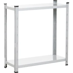 Kievmodern Стеллаж 800x950x400 мм Апполо светлый серый металл полки 2 шт. крашенный