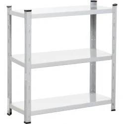 Kievmodern Стеллаж 800x950x400 мм Апполо светлый серый металл полки 3 шт. крашенный