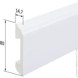 King Floor Плинтус белый JC581-W1 белый 2000x80x14,7 мм