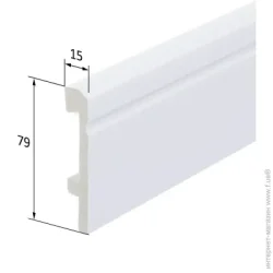 King Floor Плинтус белый JC60-W1 белый 2000x79x15 мм
