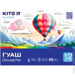Kite Краска гуашевая 12 цветов Classic 20 мл K-063