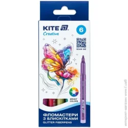 Kite Набір фломастерів з блискітками Creative 6 шт. K-1147