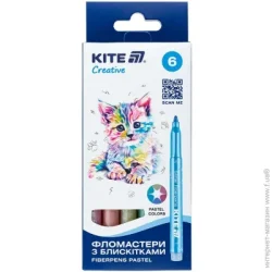 Kite Набор фломастеров с блестками пастель Creative 6 шт. K-1148