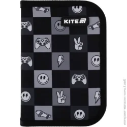 Школьный пенал Школьный пенал Kite Пенал школьный Game On 1 отворот K25-621-4 черный
