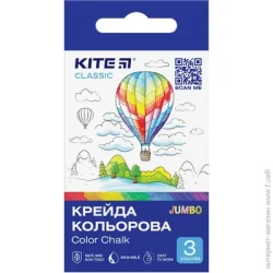 Kite Мел цветной Jumbo 3 цветов Classic K-077