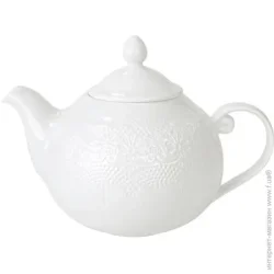 Білий чайник заварювальний 1 л порцеляна Krauff Чайник заварювальний Irish Lacy Collection 1 л