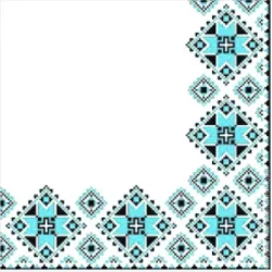 La Fleur Салфетки столовые Вишивка голубая 33х33 см белый с голубым 16 шт.