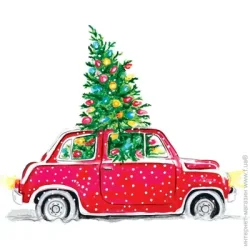 La Fleur Салфетки столовые Новогодний автомобиль 33х33 см 20 шт.