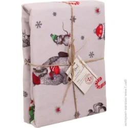 La Nuit Підковдра фланель Christmas Friends 160x220 см білий з малюнком