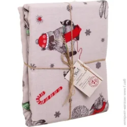 La Nuit Підковдра фланель Christmas Friends 200x220 см білий з малюнком