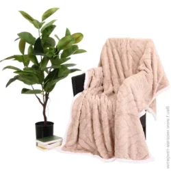 La Nuit Плед Double Jacquard Sherpa 160x200 см тауп полиэстер