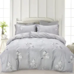 La Nuit Комплект постельного белья Iris семейный голубой с принтом