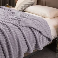 Плед La Nuit Плед Jacquard Stripe 160x200 см фіолетовий поліестер