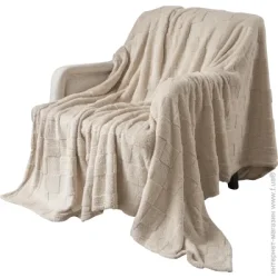La Nuit Плед Sherpa Jacquard Rombo 200x220 см айвори