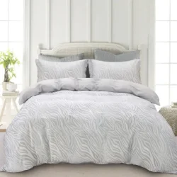 Комплект постільної білизни La Nuit полуторний 160x220 см сірий Комплект постільної білизни Zebra 1,5 сірий з принтом