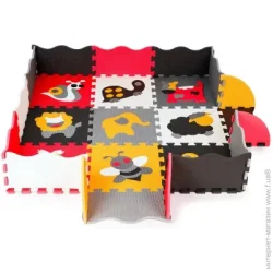 Lanor Килимок-пазл Веселий зоопарк з бортиком EVA 31,5 х31, 5 см