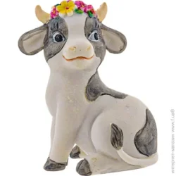 Декоративные фигурки и статуэтки Lefard Фигурка декоративная Коровка с цветами 6,5 см 192-107