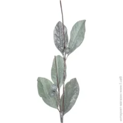 Искусственное растение Lefard Веточка декоративная Магнолия зеленая с блестками 87х23см