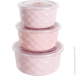 Салатник Lefard Набір салатників з кришками Pink 3 шт 359-481