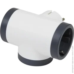 Legrand Тройник 3х2К+ З стандарт с заземлением 3 гн. бело-черный 694520