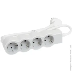 Legrand Подовжувач стандарт 4х2К + З із заземленням 4 гн. біло-сірий 5 м 694569