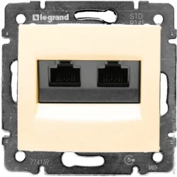 Legrand Розетка комп'ютерна подвійна Valena RJ45 8-пол. кремовий