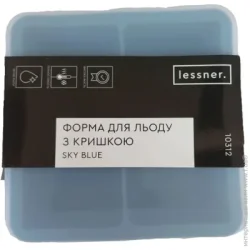 Форма для льда Lessner Форма для льда с крышкой Sky Blue 13x13x6 см силикон