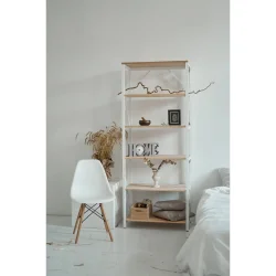 Levorwood Стеллаж 1870x750x400 мм белый дерево полки 6 шт. крашенный