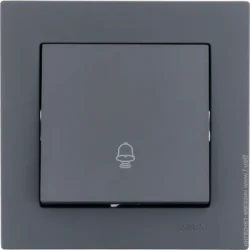 Выключатель Lezard Кнопка звонка одноклавишный Vesna без подсветки шефилд грей 742-3488-103