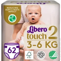 Одноразові Підгузки-трусики Libero Touch Розмір 2 (3-6 кг) 62 шт (7322541750071)