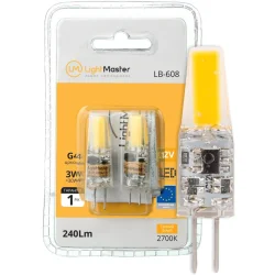 Светодиодная лампа Lightmaster Лампа светодиодная LB-608 2 шт./уп. 3 Вт капсульная матовая G4 12 В 2700 К