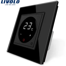Livolo Терморегулятор з вбудованим датчиком температури чорний (VL-C701TM-12)
