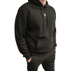 Кофта Logos Худі з вишивкою золотий Герб 04-06-00-0056 р.4XL чорний